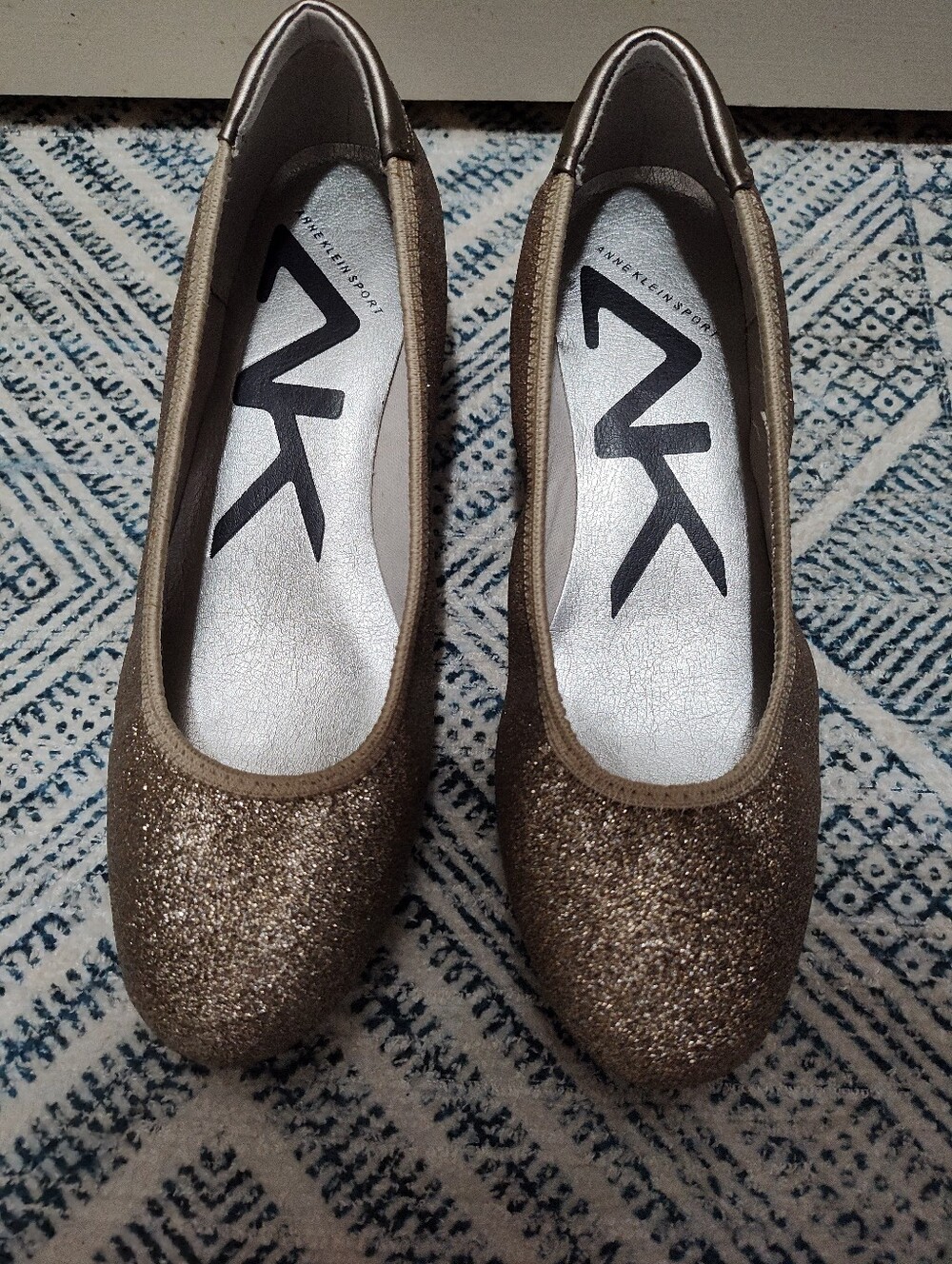 Anne Klein Sport Glitter Ballet Wedge - Bronze